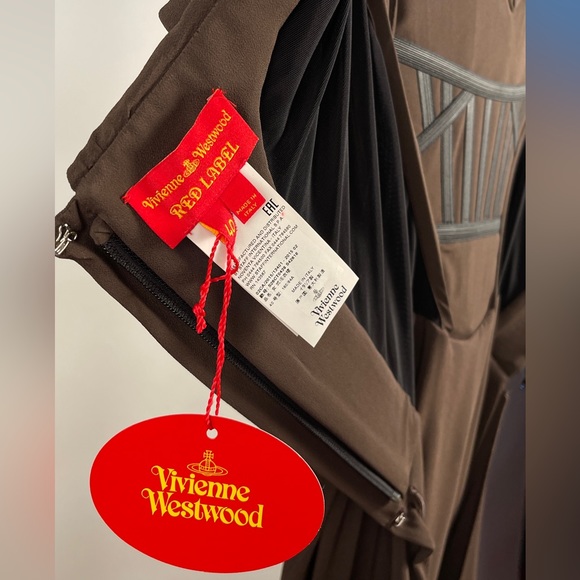 Vivienne Westwood VINTAGE BRAND NEW AW16 COCOTTE CORSET DRESS Brown IT40 - Picture 9 of 17